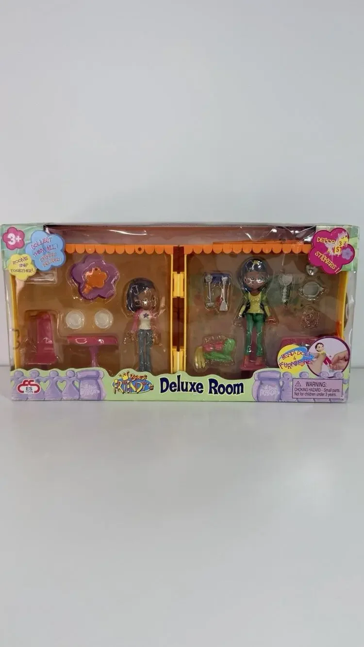 ES Toys Bendi Friend’s Deluxe Room Bendi African American Dolls Plus Furniture